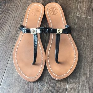 Leighanne Flat Thong-Patent Saffiano